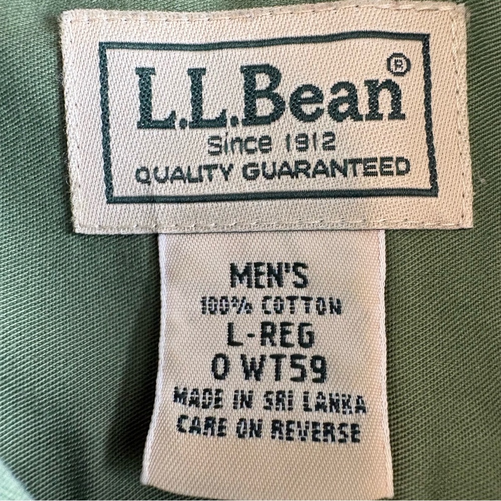 L.L. Bean Green Long-Sleeve Button-Down Shirt, Like New, Sz L-Regular. - Picture 10 of 11